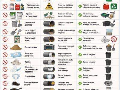 Что нельзя сливать в септик и станцию биоочистки