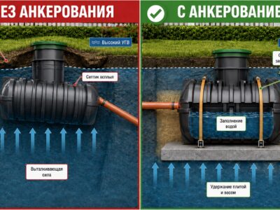 Всплытие септика: почему происходит и как предотвращается